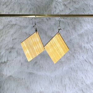 Boucles en marqueterie de paille or faites main