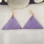 Boucles d'oreilles rouges en marqueterie de paille faites main
