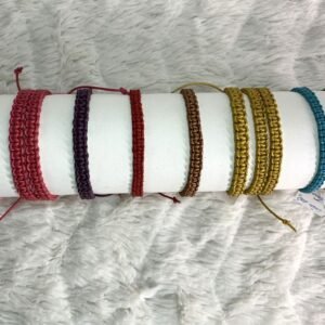 Bracelets réglables en cuir naturel tressés à la main