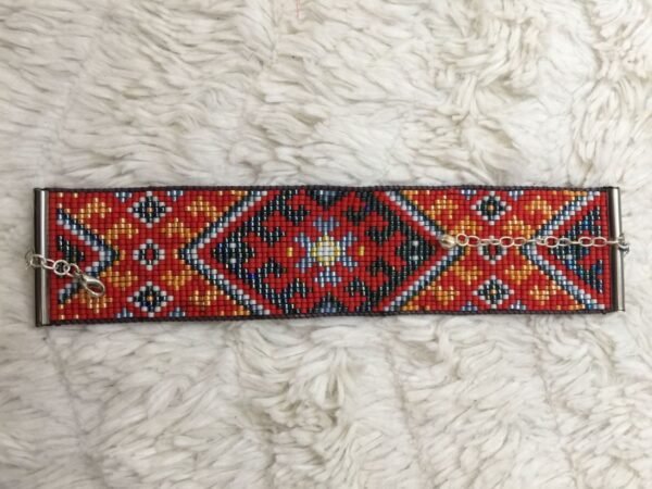 Bracelet manchette en perles miyuki tissé à la main