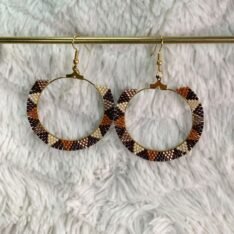 Créoles en perles miyuki terracotta tissées à la main