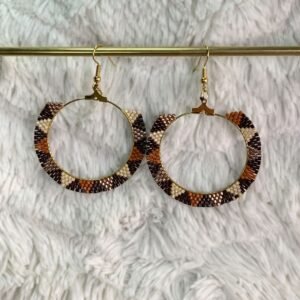 Créoles en perles miyuki terracotta tissées à la main