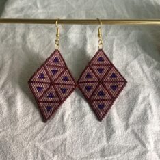 Boucles d'oreilles tissées à la main en perles miyuki