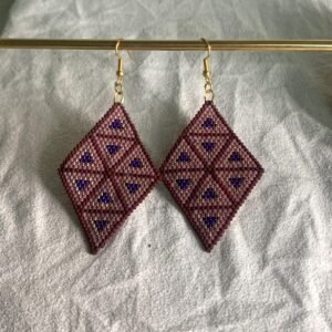 Boucles d'oreilles tissées à la main en perles miyuki