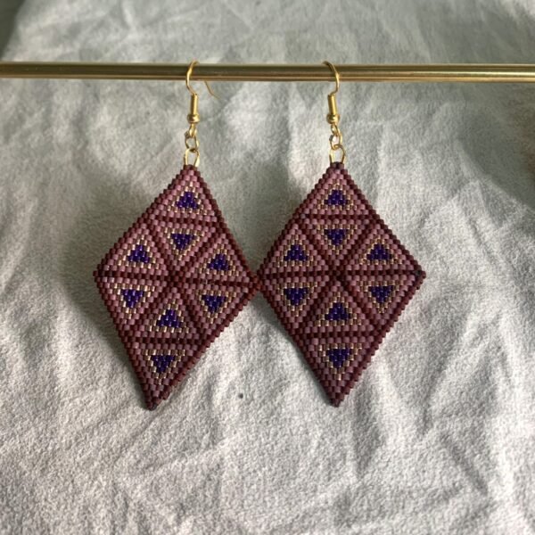 Boucles d'oreilles tissées à la main en perles miyuki
