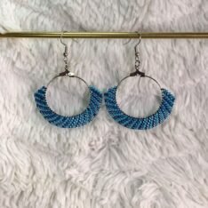Créoles en perles miyuki turquoise tissées à la main