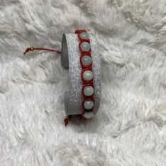Bracelet en perles naturelles d'amazonite et cuir tressé à la main