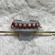 Bracelet en perles naturelles d'amazonite et cuir tressé à la main