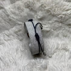 Bracelet en perles d'agate et cuir tressé à la main