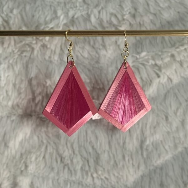 Boucles roses et fuchsia en marqueterie faites main