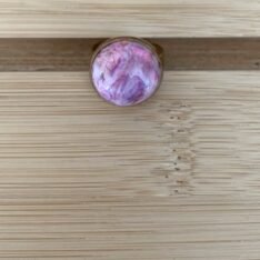 bagues réglables en pâte polymère rose, acier inoxydable 304