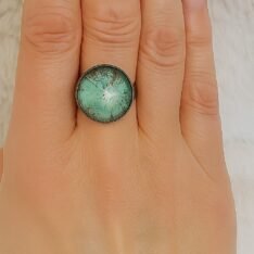 bague réglable en résine verte, acier inoxydable 304
