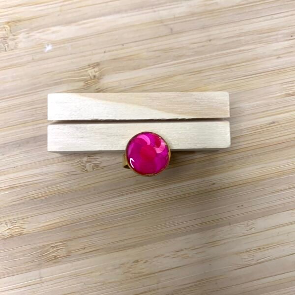 bague ajustable en paille de seigle et résine