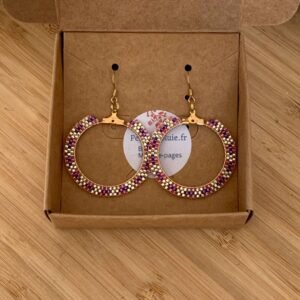 Créoles en perles miyuki tissées à la main argent et violet.jpg Créoles en perles miyuki tissées à la main argent et violet.jpg