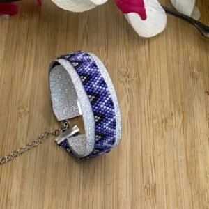 Bracelet aux nuances de mauve – Tissage Artisanal en Perles Miyuki